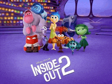 a movie poster for inside out 2 shows a group of cartoon characters