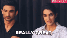 Really Great Sushant Singh Rajput GIF - Really Great Sushant Singh Rajput Kriti Sanon GIFs