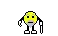a pixel art of a smiley face holding a sign that says rinme