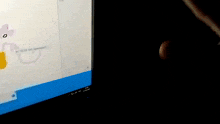 a blurry picture of a computer screen with a blue line