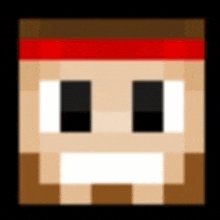 a pixel art of a man with a red headband on .