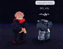 holy perfect timing 001_n3y is written on the bottom of a picture