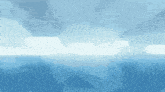 a blue background with a few white clouds in the sky