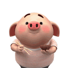 heo xinh pig cute pig pink pig chop sticks
