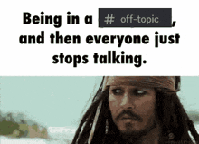 a picture of a man with dreadlocks and a caption that says being in an off-topic and then everyone just stops talking