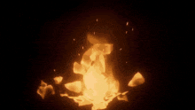 a glowing eye is surrounded by flames in a dark room