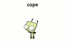 a cartoon character with the word cope in the background