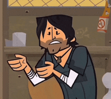 a cartoon of a man with a beard and a no smoking sign in the background