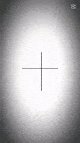 a black and white cross on a white background with the letter m below it