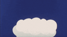 a cartoon of a cloud with smoke coming out of it on a blue background