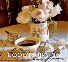 Good Morning Sparkles GIF - Good Morning Sparkles Morning Coffee GIFs
