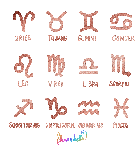 Zodiac Signs Horoscope Sticker - Zodiac Signs Horoscope Shimmerdoodles Stickers