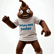 a cartoon character is wearing a white shirt that says ventura meu pastor