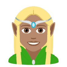 elf joypixels smiling happy blond hair