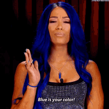 sasha banks blue is your color blue hair wwe raw
