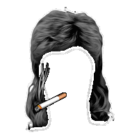 a mullet with a cigarette in it 's mouth
