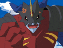 a cartoon character with an angry face has a jc on his face