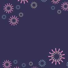 a purple background with fireworks and arabic writing