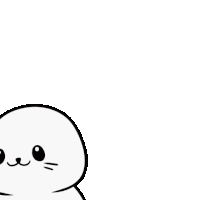 a cartoon seal says hi and waves its paw