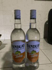 two bottles of tanduay dark stormy flavored mixes