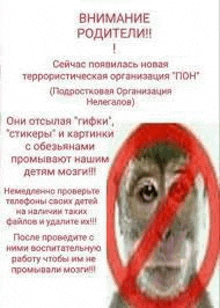 a poster with a picture of a dog with a red circle around its face .