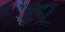a close up of a cartoon character with its mouth open and fangs