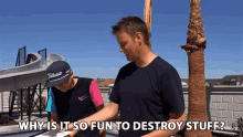 Why Is It So Fun To Destroy Stuff Lincoln And Dan GIF - Why Is It So Fun To Destroy Stuff Lincoln And Dan Whats Inside An Invisible Speaker GIFs
