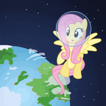 a cartoon of a pony with a helmet on her head