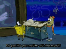 spongebob garbage man kiss mother
