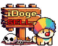 Clown Dog Internet Doge Sticker - Clown Dog Internet Doge Idoge Stickers