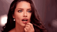 Adriana Lima Lipstick GIF