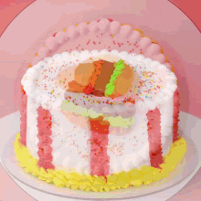 a cake with a picture of a hamburger on top