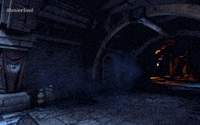 an illustration of a dark room with a banner that says illusive soul