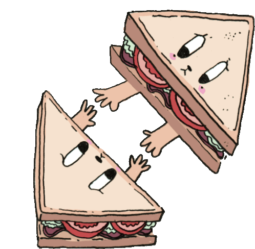 Sandwich Halves Sticker - Food Party Sandwich Reaching Stickers
