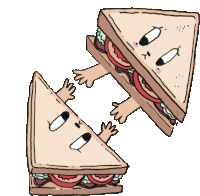 Sandwich Halves Sticker - Food Party Sandwich Reaching Stickers