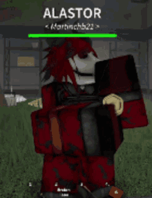 a video game character with the name alastor on it