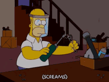 Welding The Simpsons GIF - Welding The Simpsons Ouch GIFs