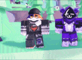 two roblox characters are standing next to each other with one wearing a black shirt that says " i love you "