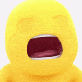 a yellow cartoon character is yawning with his mouth open