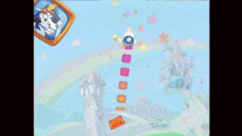 a group of cartoon characters are standing in front of a sign that says ' riggle blast '