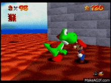Yoshi Mario GIF - Yoshi Mario Mario 64 GIFs
