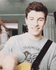 Shawn Mendes Hogwarts Shirt GIF - Shawn Mendes Hogwarts Shirt Smile GIFs