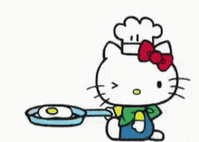 hello kitty cook egg cute
