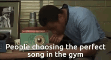 People Choosing The Perfect Song In The Gym Fitness GIF - People Choosing The Perfect Song In The Gym Fitness Gym GIFs