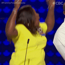 Jumping For Joy Jacqueline GIF - Jumping For Joy Jacqueline Family Feud Canada GIFs