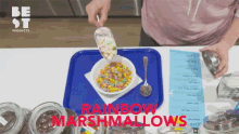 Rainbow Marshmallows Cereal GIF - Rainbow Marshmallows Cereal Colorful Cereal GIFs