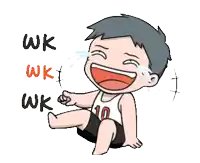 a cartoon of a boy with the number 10 on his shirt is laughing and crying