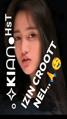 a picture of a woman with the words " kian hst " on the bottom