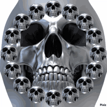 skull spinning skull spin silver skull teeth