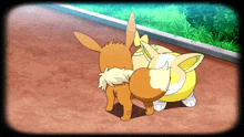 a couple of cartoon animals standing next to each other one of which has the number 0 on its back